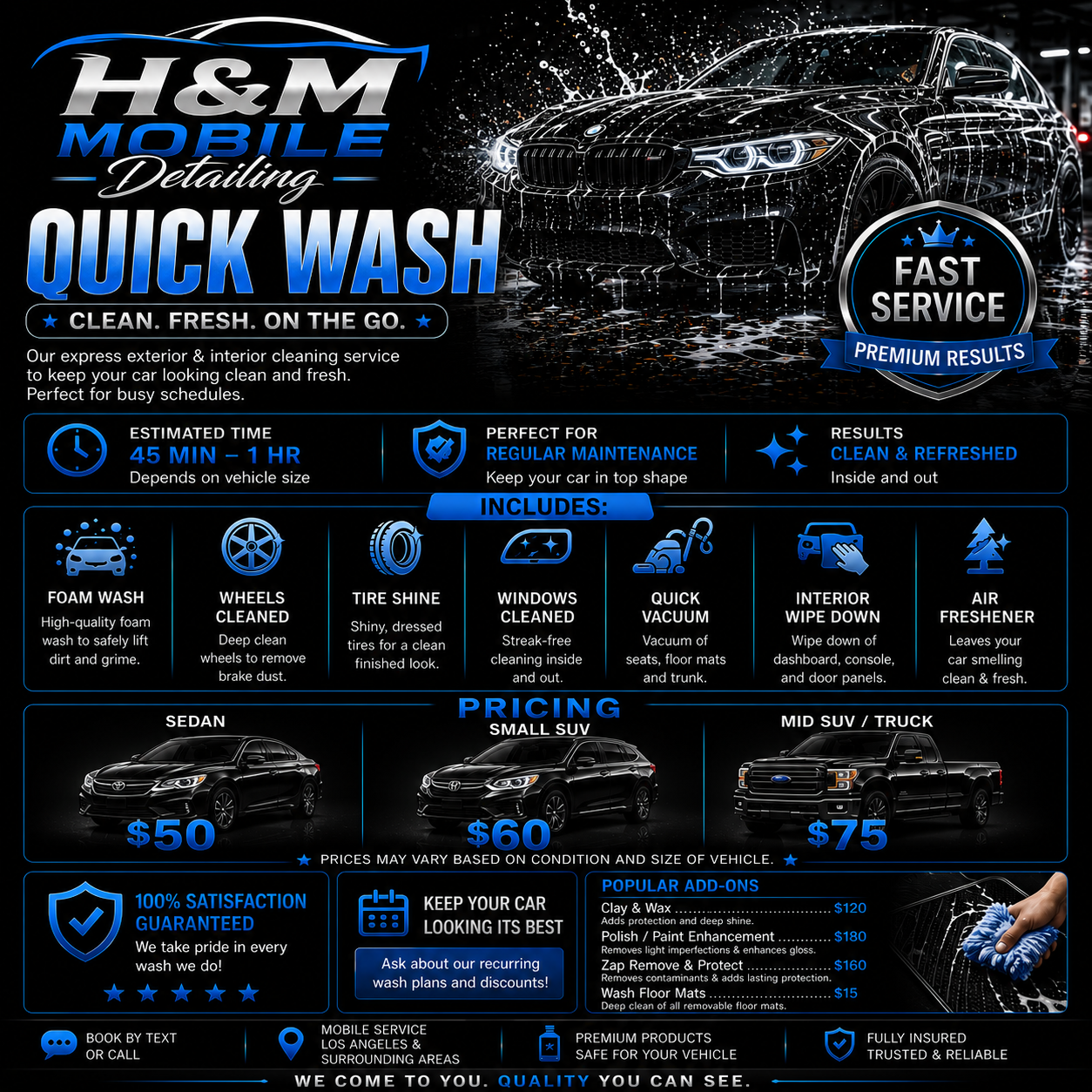 Quick Wash service details